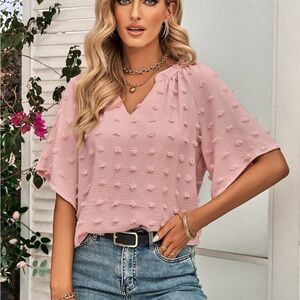 Chic Blush Textured Women's Top